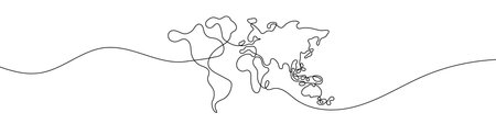 Continuous line drawing of Ukraine map. One line image of Ukraine map. one line drawing background. vector illustration.のイラスト素材