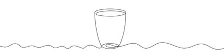 Continuous line drawing of cup. The mug one line icon. one line drawing background. vector illustration. Cup black iconのイラスト素材