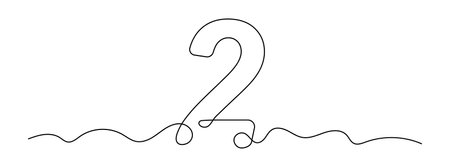 Number 2 in continuous line drawing style. Line art of number two. vector illustration. Abstract drawing number 2のイラスト素材