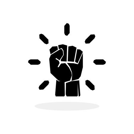 fist icon. protest concept. empower icon. Fist-clenched symbol. vector illustration.のイラスト素材