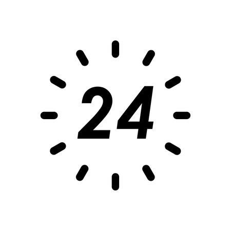 24 hour icon. Delivery service icon or support. vector illustration. Logo design iconのイラスト素材