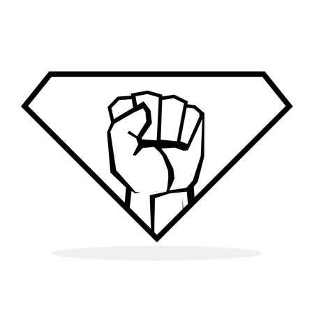 Raised fist symbol. Fist-clenched symbol. Protest or struggle logo. vector illustration.のイラスト素材