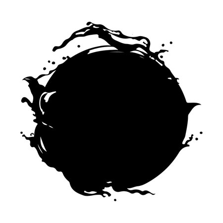 Splashes. Blotter spots. Black liquid paint splash or ink splatter. abstract grunge background. vector illustrationのイラスト素材