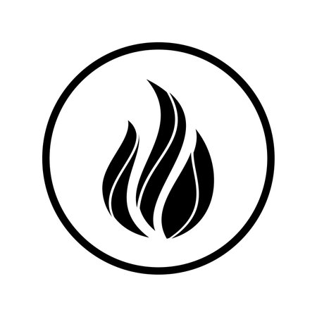 fire black icon. abstract flame symbol. vector illustration. Fire logo isolatedのイラスト素材