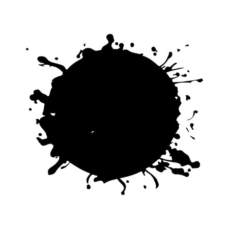 Blotter spots. Black liquid paint splash or ink splatter. Splashes. vector illustration. abstract grunge background.のイラスト素材