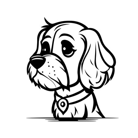 Dog head logo design. Abstract silhouette of a dog head. vector illustrationのイラスト素材