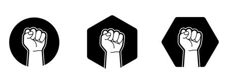 fist icon. protest concept. empower icon. Fist-clenched symbol. vector illustration.のイラスト素材