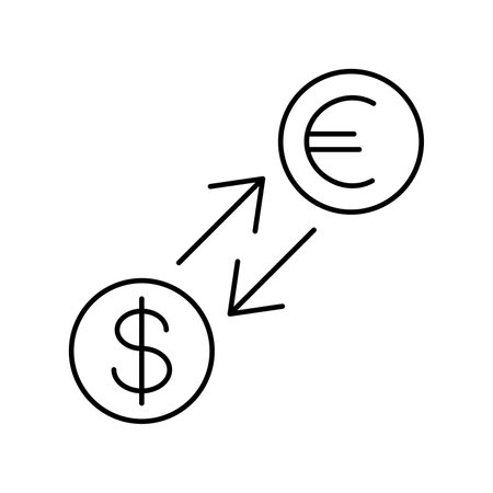 currency exchange icon. Isolated cash flow sign. vector illustration. money exchange iconのイラスト素材