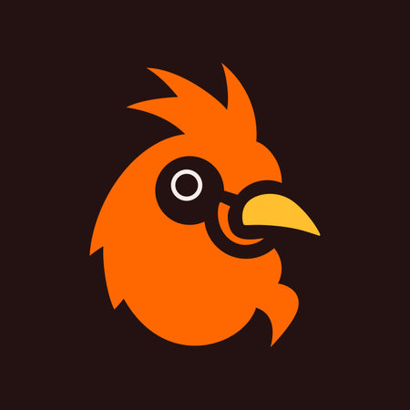 Chicken logo design. Cute drawing chicken. Minimalist cartoon flat design. vector illustrationのイラスト素材