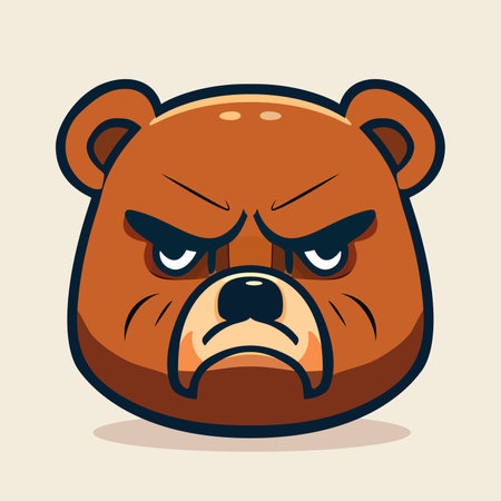 Bear head logo design. Abstract bear face isolated. Angry bear face. vector illustrationのイラスト素材