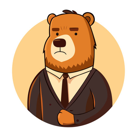 bear avatar. Abstract bear profile isolated. Bear in a business suit. vector illustrationのイラスト素材
