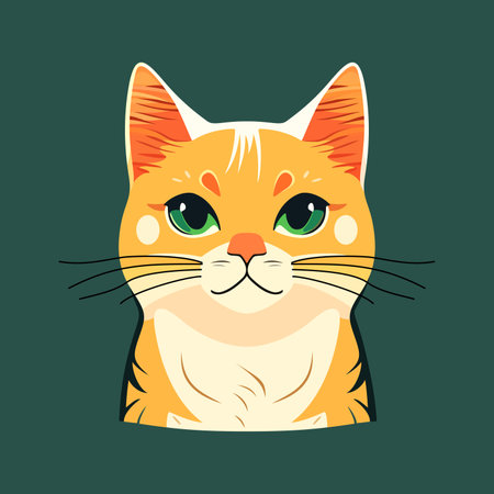 Cat head logo design. Abstract drawing cat face. Cute cat face. Vector illustration