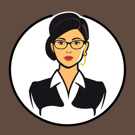 Business woman avatar illustration. Simple cartoon user portrait. User profile icon. Business leader. Vector illustrationのイラスト素材