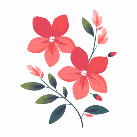 Beautiful romantic flowers. Flowers decoration on a white background.のイラスト素材