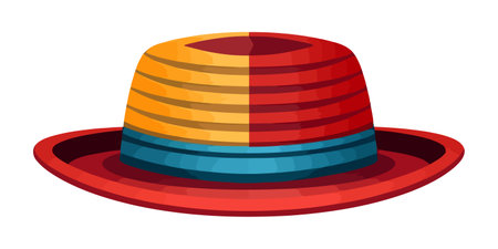 Cute hat. Man hat isolated on white background. Cartoon hat. Vector illustrationのイラスト素材