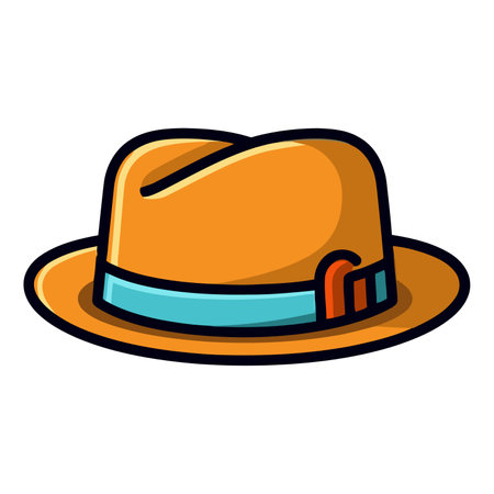 Cute hat. Man hat isolated on white background. Cartoon hat. Vector illustrationのイラスト素材