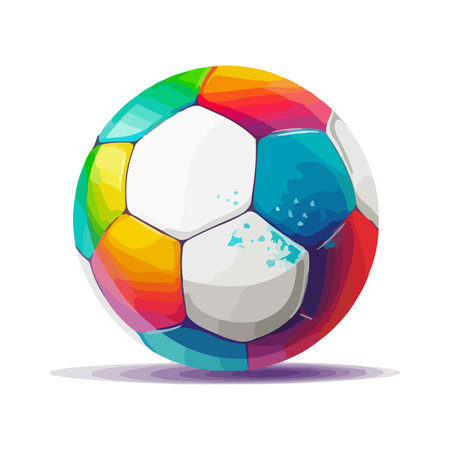 Abstract image of soccer ball. Cute soccer ball isolated on white background. Vector illustrationのイラスト素材