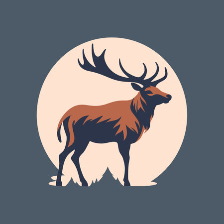 Cute deer. Beautiful image of a deer. Deer in flat style. Vector illustrationのイラスト素材