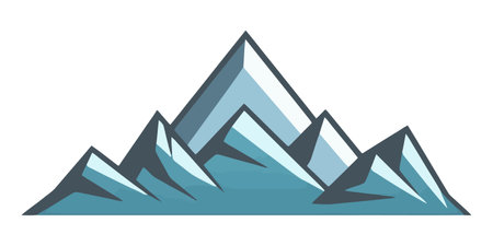 Mountain image. Cute rocky peaks in flat style. Mountaintop image. Vector illustrationのイラスト素材