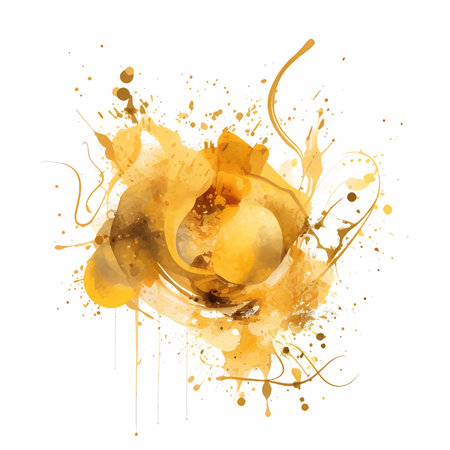 Splashes watercolor. Bright liquid paint splash or ink splatter. Abstract colored background. Vector illustrationのイラスト素材