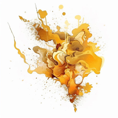 Splashes watercolor. Bright liquid paint splash or ink splatter. Abstract colored background. Vector illustrationのイラスト素材
