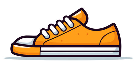 Cute sneakers. Sneakers isolated on white background. Cartoon shoes. Vector illustrationのイラスト素材