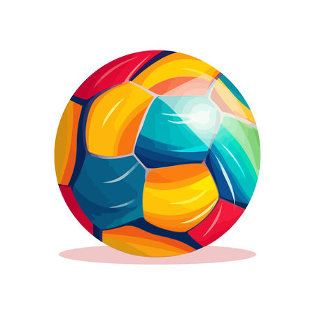 Abstract image of soccer ball. Cute soccer ball isolated on white background. Vector illustrationのイラスト素材
