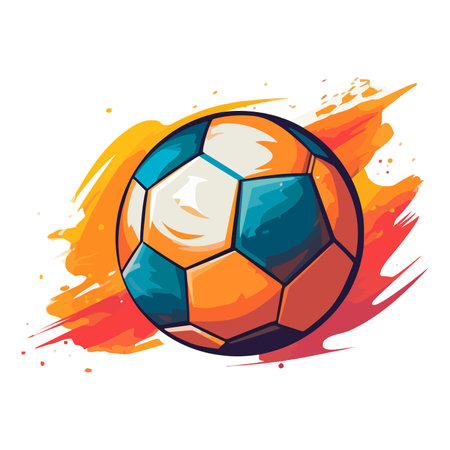 Abstract image of soccer ball. Cute soccer ball isolated on white background. Vector illustrationのイラスト素材