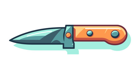 Knife in flat design. Colorful knife icon on white background. Vector illustrationのイラスト素材