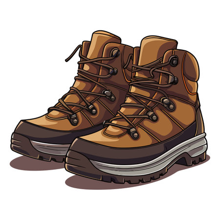 Boots image. Hiking boots image isolated. Vector illustration. Generated AIの素材