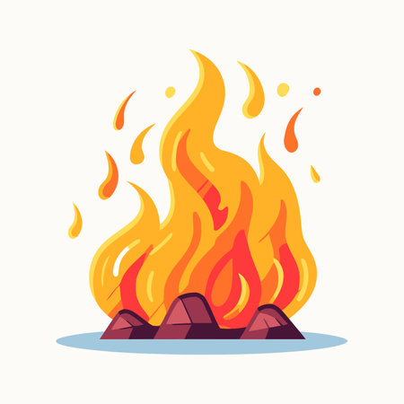 Bonfire image. Cute cartoon image of bonfire. Vector illustration. Generated AIのイラスト素材