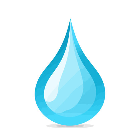 Water drop logo icon. Image of blue liquid drop isolated on white. Vector illustration.のイラスト素材