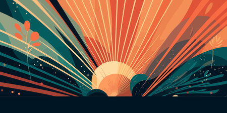 Hand drawn colorful trendy background. Abstract pattern in modern cartoon style. Vector illustration.のイラスト素材