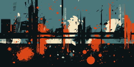 Grunge texture background. Abstract hand drawn colorful trendy background. Vector illustration.のイラスト素材