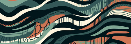 Dynamic wavy background. Elegant colorful trendy background. Vintage retro groovy background. Vector...