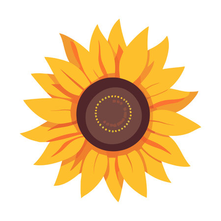 Sunflower flower icon. Sunflower flower isolated. Cute Sunflower symbol in flat design. Vector illustrationのイラスト素材