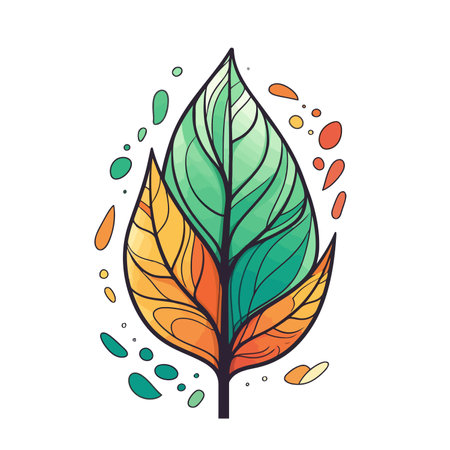 Leaf image. Logo design of leaf. Ecology concept. Vector illustrationのイラスト素材