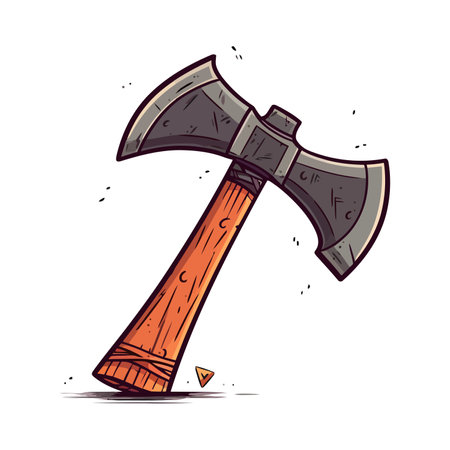 Axe icon isolated. Image of abstract battle ax. Axe logo design in flat design. Vector illustrationのイラスト素材