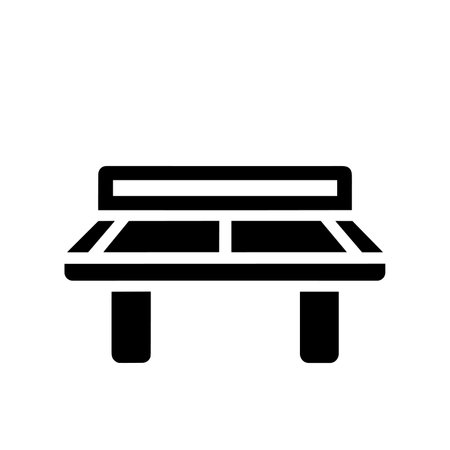 Table tennis table icon. Black silhouette of a tennis table or ping pong. Vector illustrationのイラスト素材