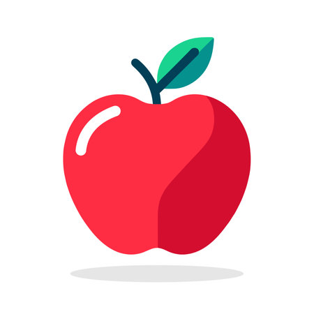 Apple icon. Red symbol of apple in flat style. Vector illustrationのイラスト素材