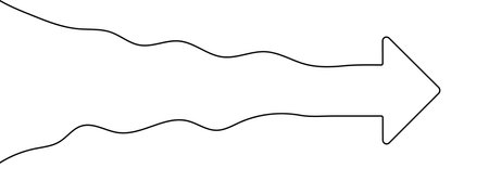 Continuous editable line drawing of arrow. One line drawing background. Vector illustration. Single line arrow icon.のイラスト素材
