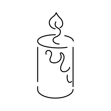 Candle icon. Black linear symbol of candle. Vector illustration.のイラスト素材