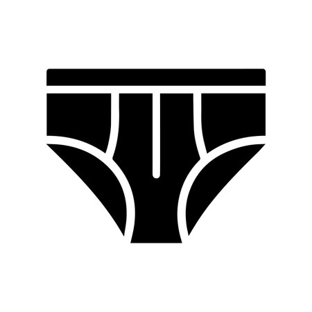 Men's underpants icon. Symbol of men's underpants. Black panties icon isolated on white background. Vector illustration.のイラスト素材