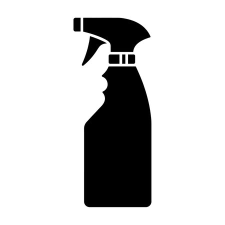 Spray bottle icon. Black spray bottle symbol in flat graphic design. Vector illustrationのイラスト素材