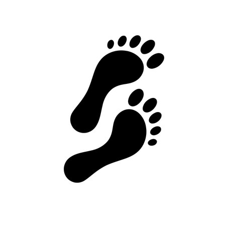 Foot prints icon set. Human footprints icon isolated on white. Vector illustrationのイラスト素材