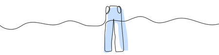 Continuous editable line drawing of trousers. One line drawing of trousers icon.のイラスト素材