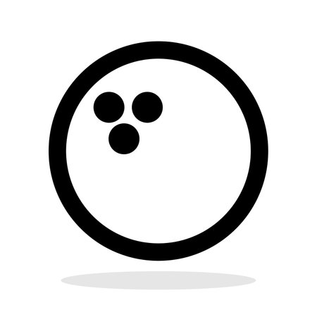 Bowling ball icon. Black bowling ball sign on white background. Vector illustrationのイラスト素材