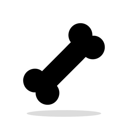 Dog bone icon. Black bone icon in flat design. Dog bone symbol. Vector illustrationのイラスト素材