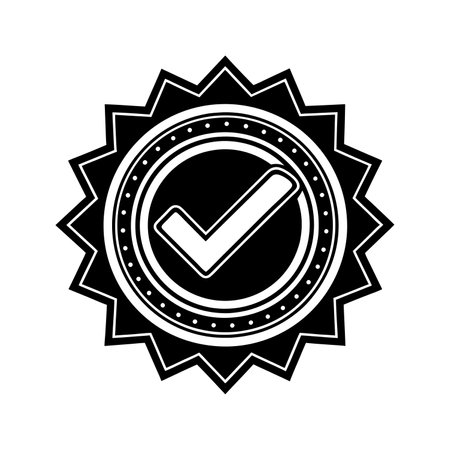 Quality assurance symbol. Black stamp of quality isolated on white. Quality seal. Vector illustrationのイラスト素材