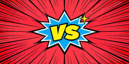 Versus banner. Battle and match, game concept competitive. Versus vs fight battle screen background design. Vector illustrationのイラスト素材